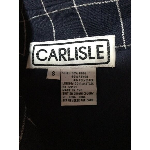 Vintage Carlisle Womens Wool Blend Suit Jacket and Skirt Set Size 8 Checkered - Picture 6 of 7